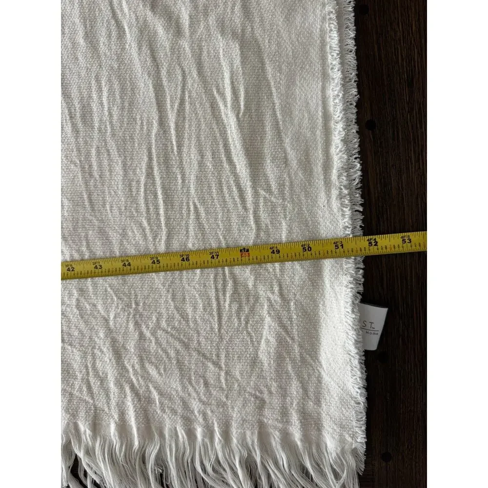 Zest Cream Cotton Throw Blanket Lightweight Neutral Soft Woven Yoga Travel Car